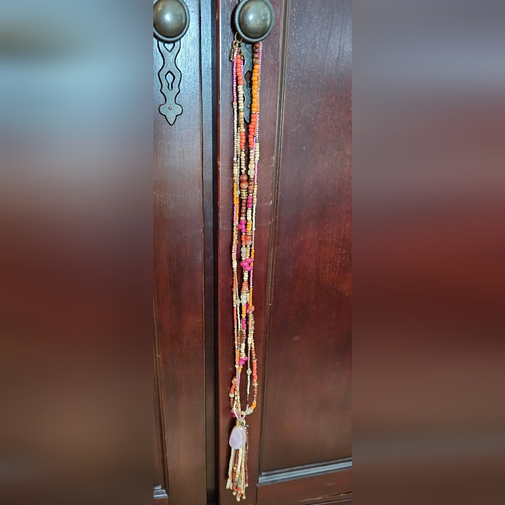 Chicos Three Stranded Multi Colored Beaded Statem… - image 3